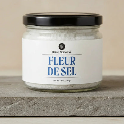 Jar of light and flaky hand-gathered sea salt