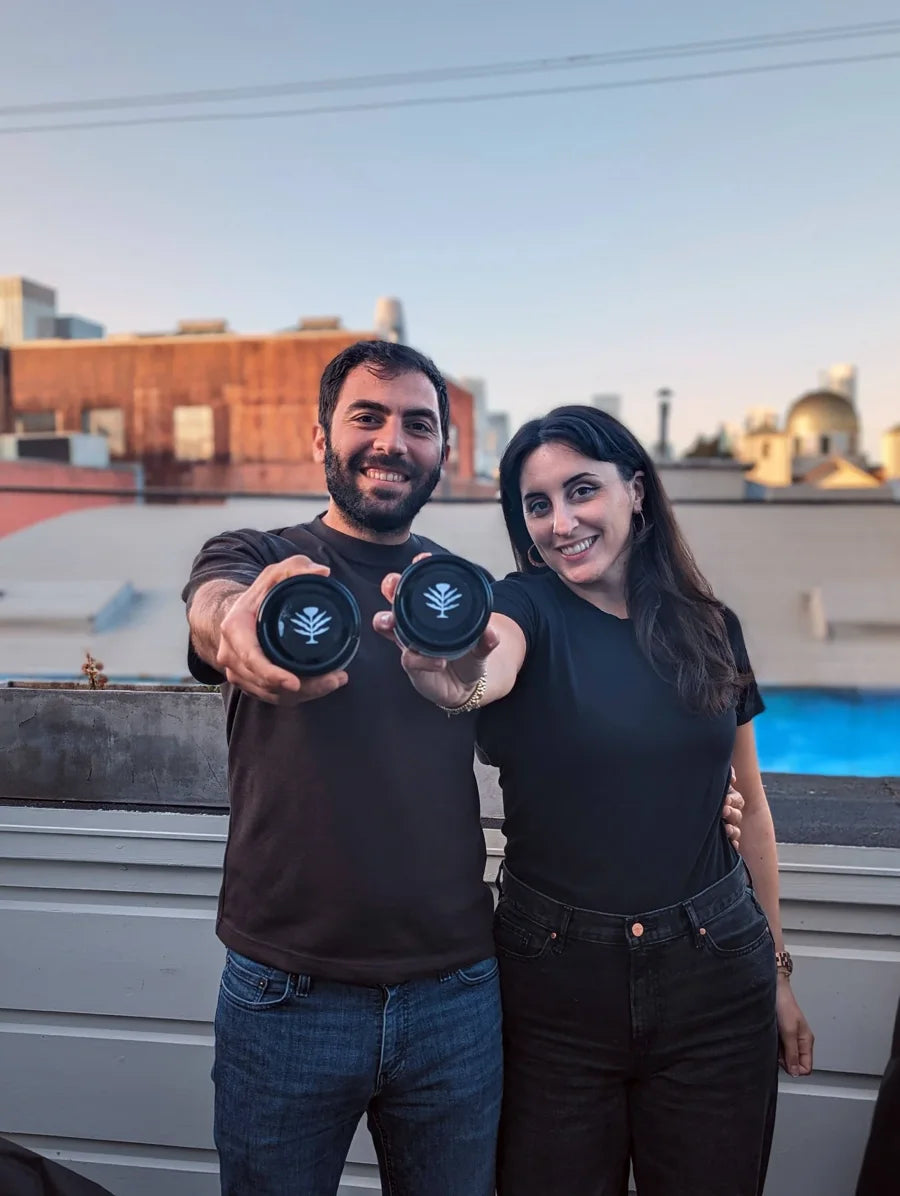 Beirut Spice Co founders Naseem and Tina Raad holding spice jars