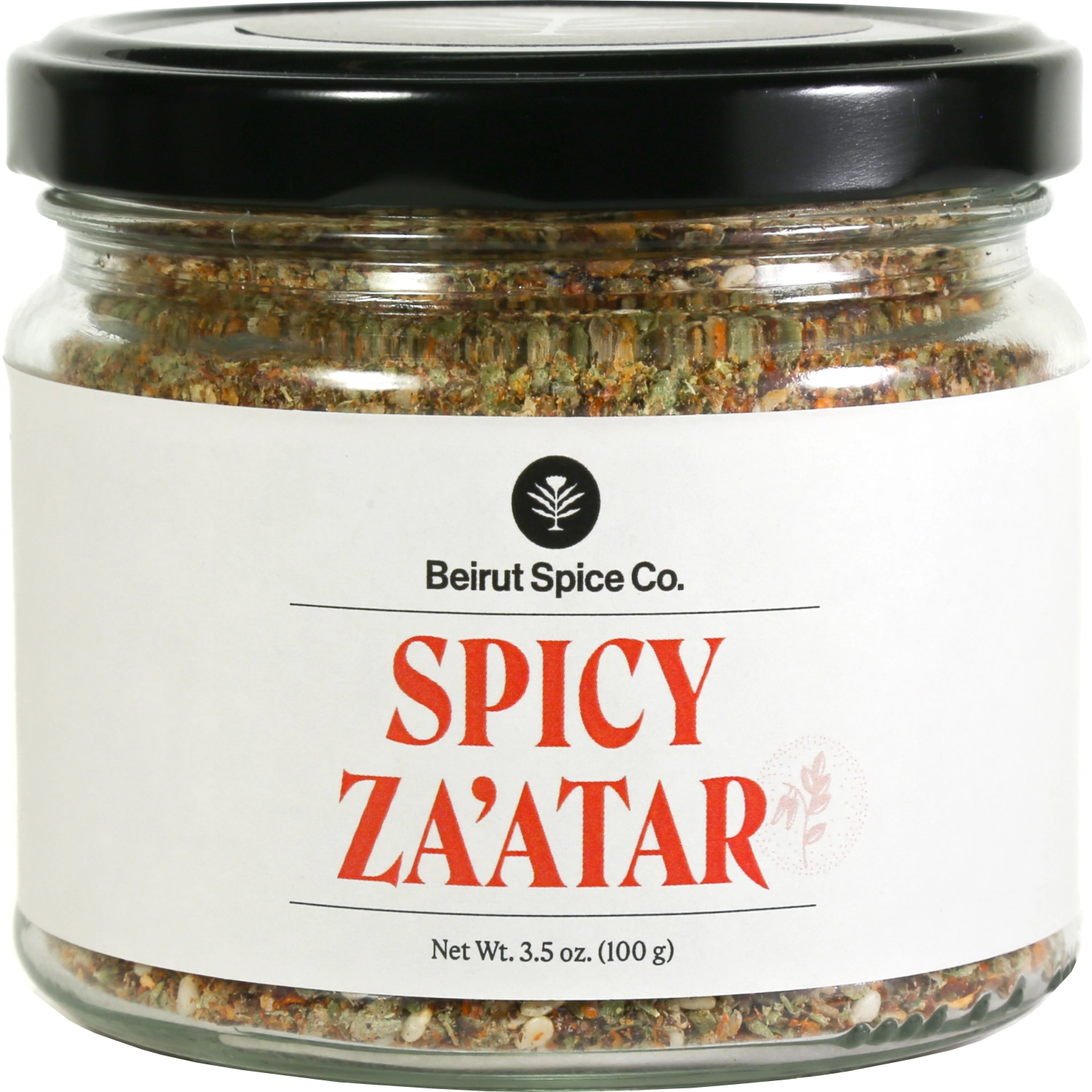 Lebanese zaatar jar with spicy chili flakes